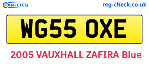 WG55OXE are the vehicle registration plates.