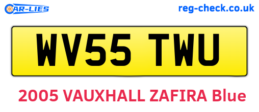 WV55TWU are the vehicle registration plates.