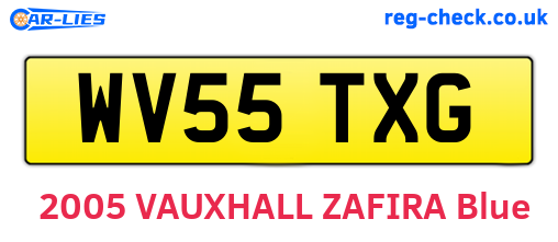 WV55TXG are the vehicle registration plates.