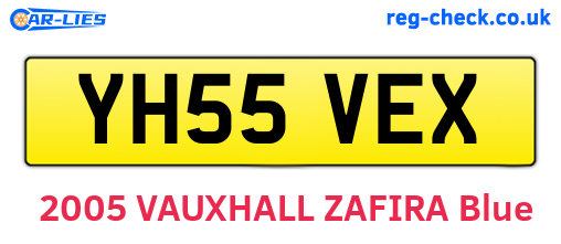 YH55VEX are the vehicle registration plates.
