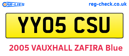 YY05CSU are the vehicle registration plates.