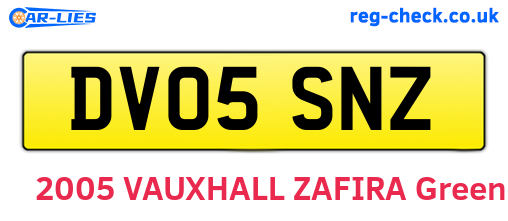 DV05SNZ are the vehicle registration plates.