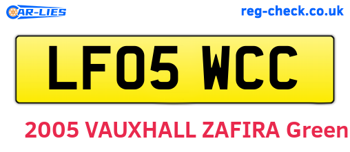 LF05WCC are the vehicle registration plates.