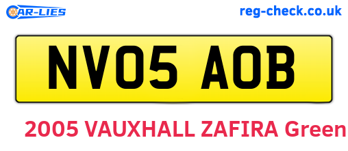NV05AOB are the vehicle registration plates.
