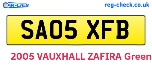 SA05XFB are the vehicle registration plates.
