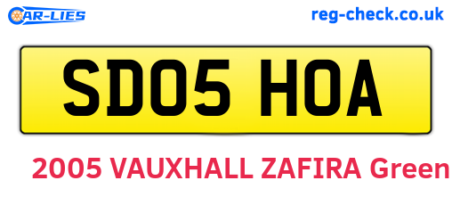 SD05HOA are the vehicle registration plates.
