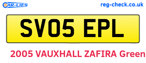 SV05EPL are the vehicle registration plates.