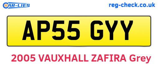 AP55GYY are the vehicle registration plates.