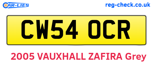 CW54OCR are the vehicle registration plates.