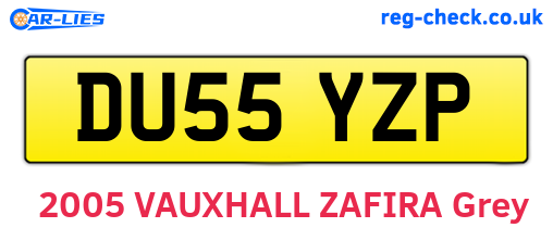 DU55YZP are the vehicle registration plates.