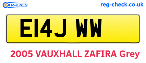 E14JWW are the vehicle registration plates.