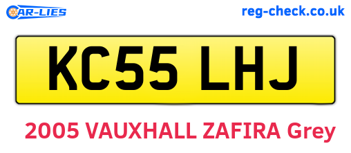 KC55LHJ are the vehicle registration plates.