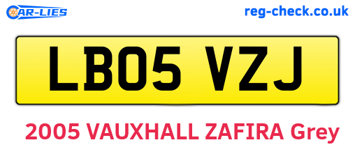 LB05VZJ are the vehicle registration plates.