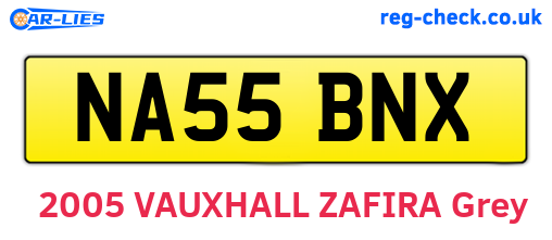 NA55BNX are the vehicle registration plates.