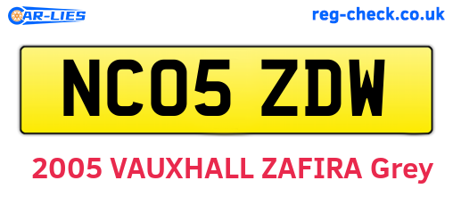 NC05ZDW are the vehicle registration plates.