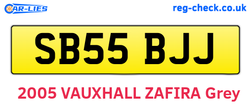 SB55BJJ are the vehicle registration plates.
