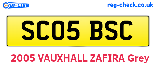 SC05BSC are the vehicle registration plates.