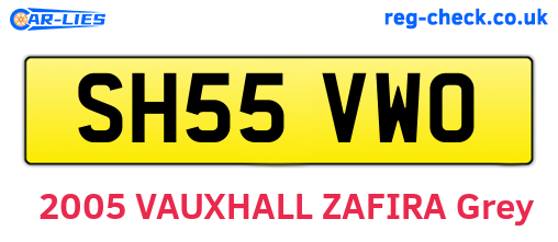 SH55VWO are the vehicle registration plates.