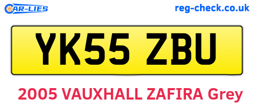 YK55ZBU are the vehicle registration plates.