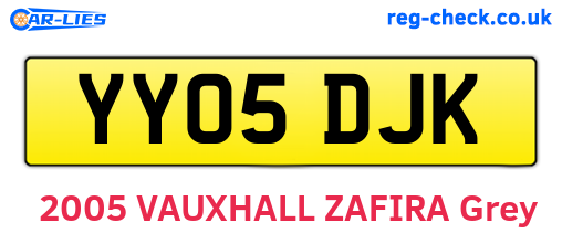 YY05DJK are the vehicle registration plates.