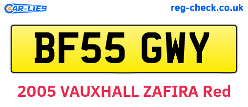 BF55GWY are the vehicle registration plates.