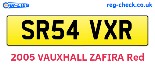 SR54VXR are the vehicle registration plates.