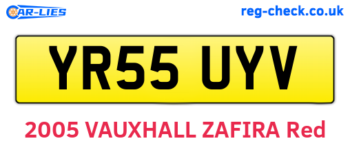 YR55UYV are the vehicle registration plates.