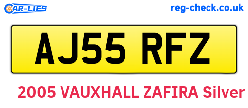 AJ55RFZ are the vehicle registration plates.