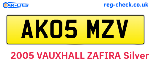 AK05MZV are the vehicle registration plates.