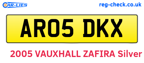 AR05DKX are the vehicle registration plates.