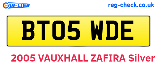 BT05WDE are the vehicle registration plates.