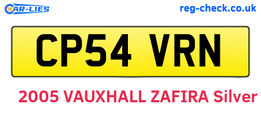 CP54VRN are the vehicle registration plates.