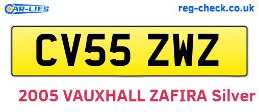 CV55ZWZ are the vehicle registration plates.