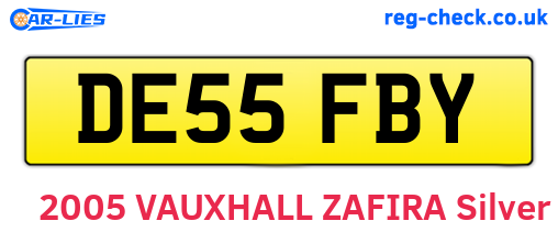 DE55FBY are the vehicle registration plates.
