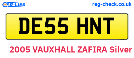 DE55HNT are the vehicle registration plates.