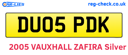 DU05PDK are the vehicle registration plates.
