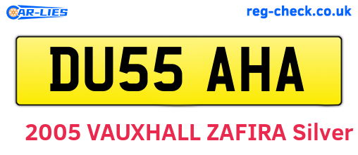 DU55AHA are the vehicle registration plates.