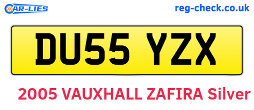 DU55YZX are the vehicle registration plates.