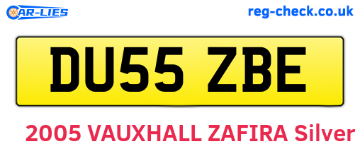 DU55ZBE are the vehicle registration plates.