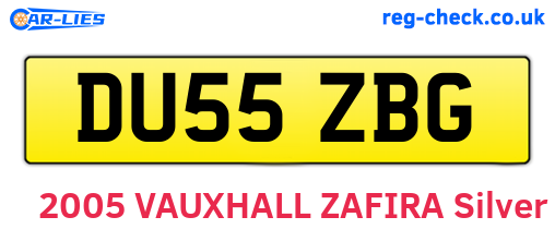 DU55ZBG are the vehicle registration plates.