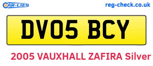DV05BCY are the vehicle registration plates.