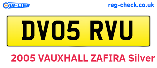 DV05RVU are the vehicle registration plates.
