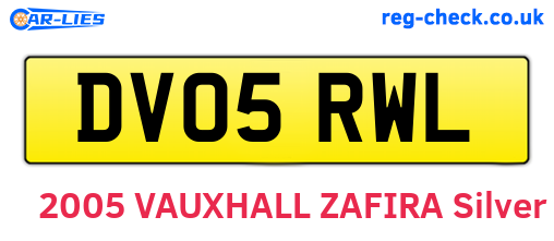 DV05RWL are the vehicle registration plates.