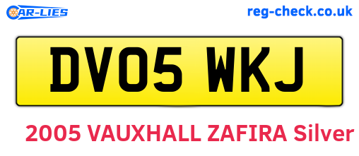 DV05WKJ are the vehicle registration plates.