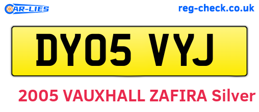 DY05VYJ are the vehicle registration plates.