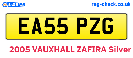 EA55PZG are the vehicle registration plates.