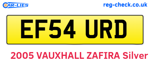EF54URD are the vehicle registration plates.