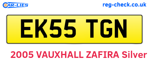 EK55TGN are the vehicle registration plates.