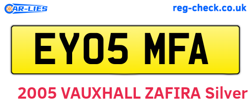 EY05MFA are the vehicle registration plates.