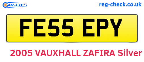 FE55EPY are the vehicle registration plates.